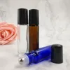 Free sample eye cream essential oil perfume oil 5ml 10 ml amber blue clear glass roller on bottle