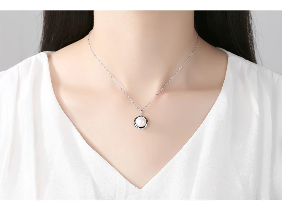 Czcity Korean Style S925 Sterling Silver Pendant Necklace Natural