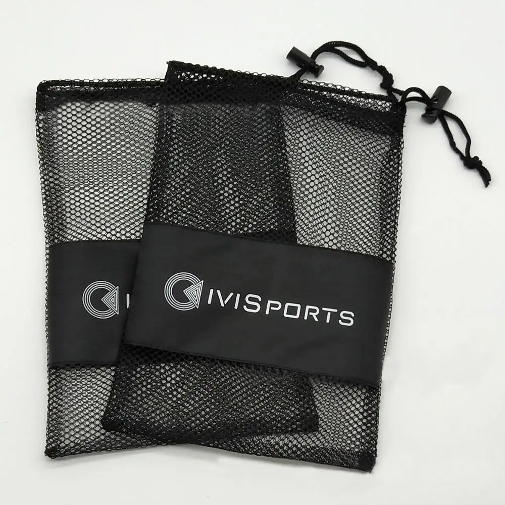 High quality small polyester mesh net jewelry gift drawstring bag with
