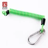 Customized elastic pu coated spring tools safety lanyard with clip hook