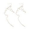 new style fashion alloy copper hanging fun face Simple line Gold Silver Plated hollow retro creative earrings for women