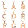 Yiwu Aceon Stainless Steel Rose Gold Fashion Design Prong Setting Letter Initial Pendant Necklace