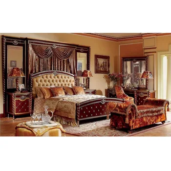 Yb26 Traditional Antique Mahogany Super King Size Master Solid Wood Bedroom Furniture Arabic Bedroom Set With Background Screen Buy Royal Luxury