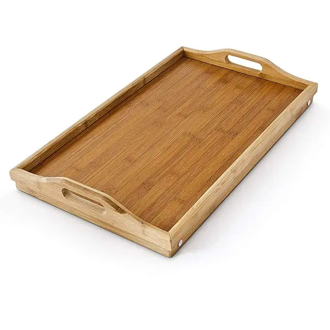 Wholesale Bamboo Breakfast Food Serving Tray With Handle Buy Bamboo