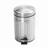 5L metal step waste bin dust bin with stainless steel lid
