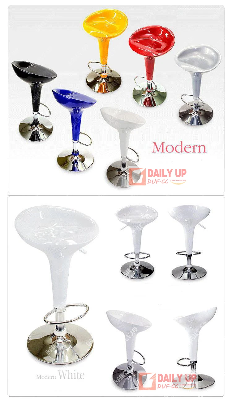 ABS Kitchen Swivel Chairs Low Price Bar Stool High Chair French Bistro Chairs with Footrest China Factory