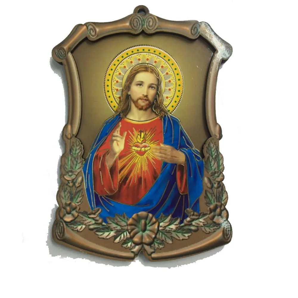 wood decoration catholic/religious saints wall icon crucifix