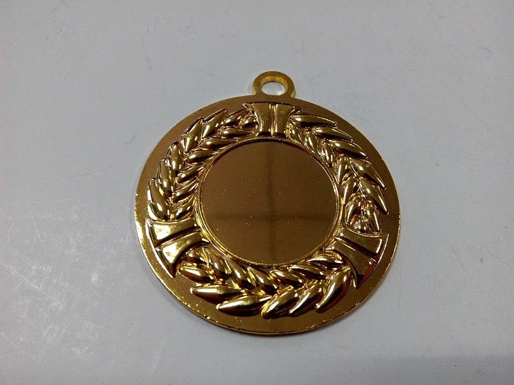 Embossed Olive Branch Shiny Brass Plated Custom Award Metal Medal/blank