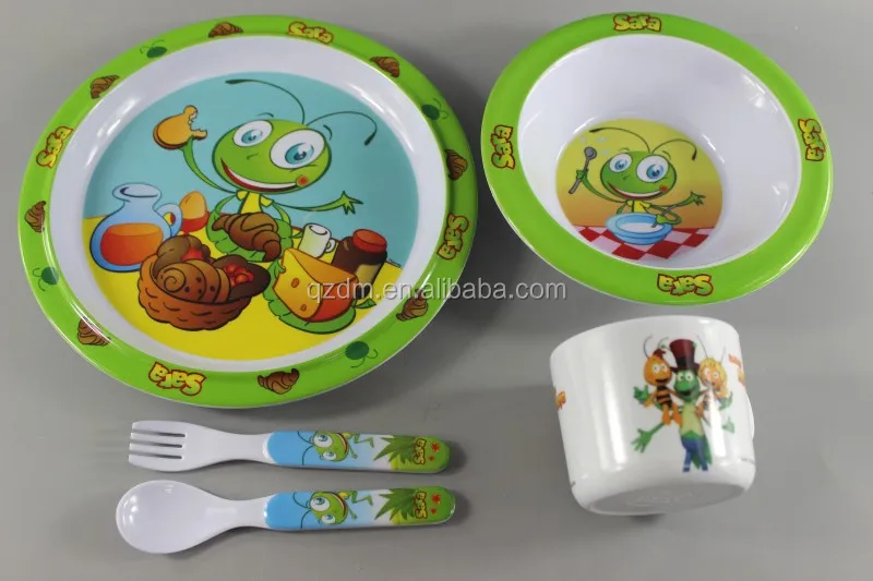 5pcs Melamine Kid's dinner set ,Lunch Tableware set
