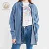 Custom blue design fashion women jeans jacket