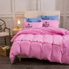 wholesale 50% polyester 50% cotton peach skin fabric bedroom queen king size bed sheets duvet cover bedding set