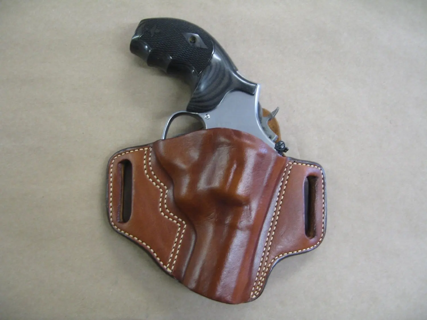 TAGUA Premium Brown Leather Open Top RH OWB Belt Holster S&W 586 686 REVOLVER 6" 