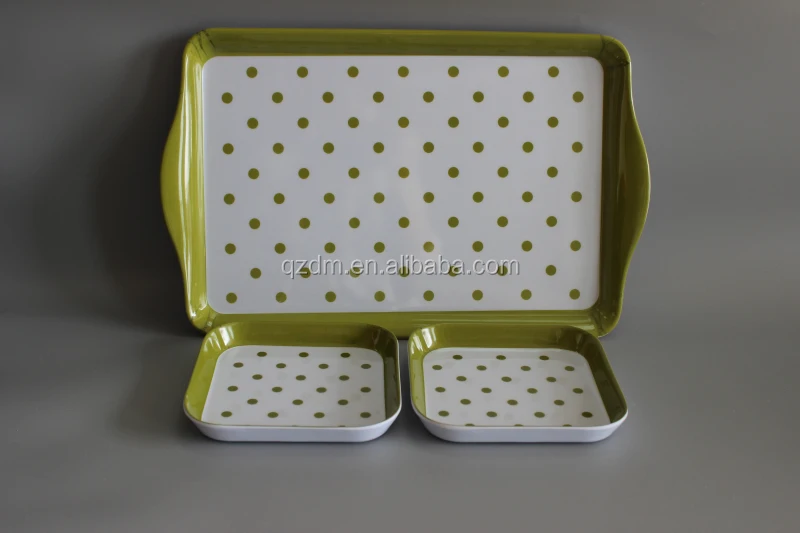 Korea Style Plastic Serving tray + small tray sets for 3pcs
