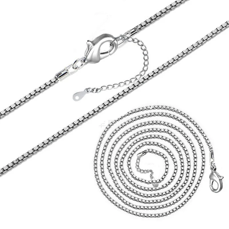 0.8mm Wholesale Silver Box Chain Necklace Silver Box Venice Necklace