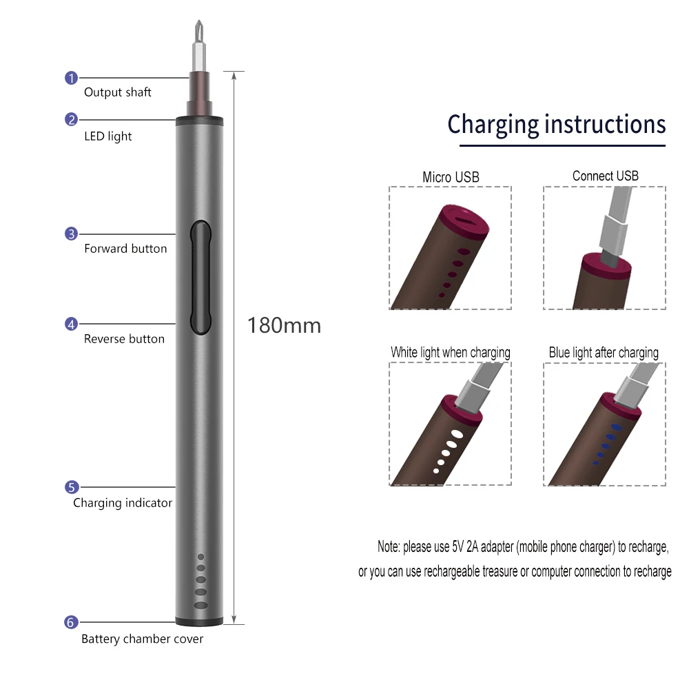 Universal Electric Screwdriver Repair Tool Kit Cell Phone Repair Tools With Usb Rechargeable