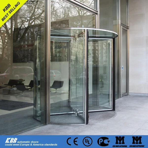 High Quality All Glass Revolving Door With Security Stainless Steel