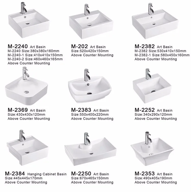 White ceramic countertop wash basin designs in living room