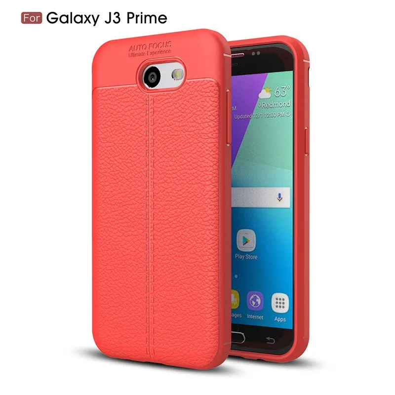 2017 New Design Carbon Fiber Lichee Pattern for Samsung Galaxy j3 Prime Soft TPU Case for Samsung Galaxy j3 Prime