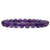 high quality jewelry fashion amethyst bead bracelet custom 8mm bead with elastic string handmade bracelet