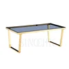 Modern Table Square Glass Top Metal Coffee Table , 1 Piece