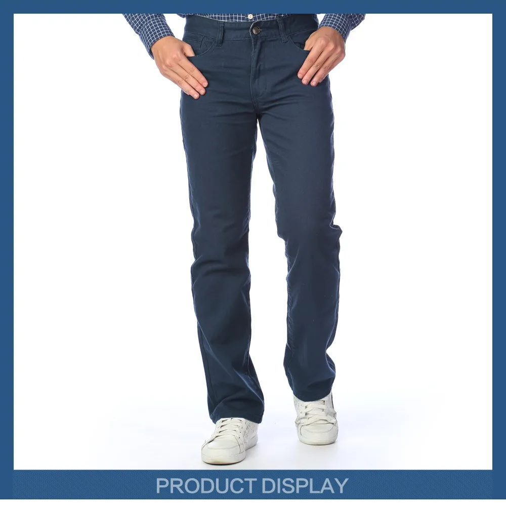 Basic Blue Cotton Trousers main image 1