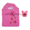 Reusable Pig Shaped Folding Shopper Tote Bag