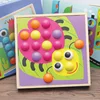 Wooden Mushroom Nails Jigsaw DIY Science Pile up Toys Mosaic Pegboard Educational Toys for Kids