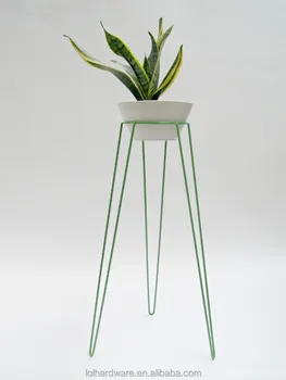 Colorful Metal Patio Hairpin Plant Stand Green Colorful Metal Patio Hairpin Plant Stand Green