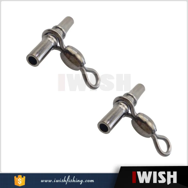 40pc 3 Way Fishing Crimp Swivel Cross line Crane Fishing Swivel Connector 3#-2//0
