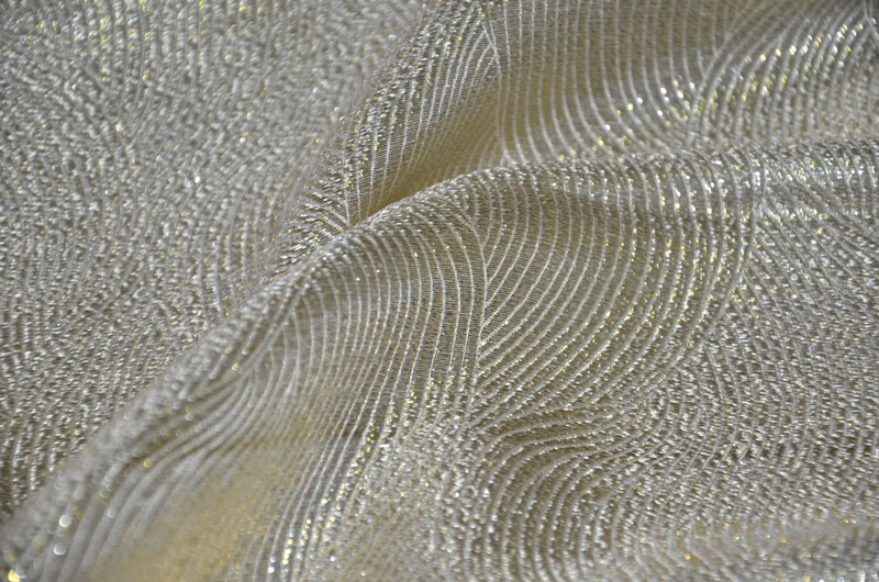 Silk Jacquard Fabric Silk Lurex Fabric Spring Summer Shiny Lurex Silk