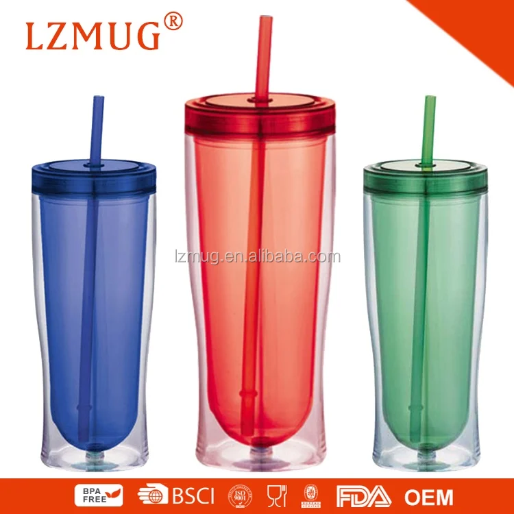 24oz Plastic Double Wall Dome Lid Tumbler/mugs Buy Double Wall Dome