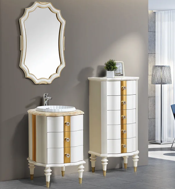 Simple Round Shape Bathroom Sink Bathroom With 4 Doors Wood