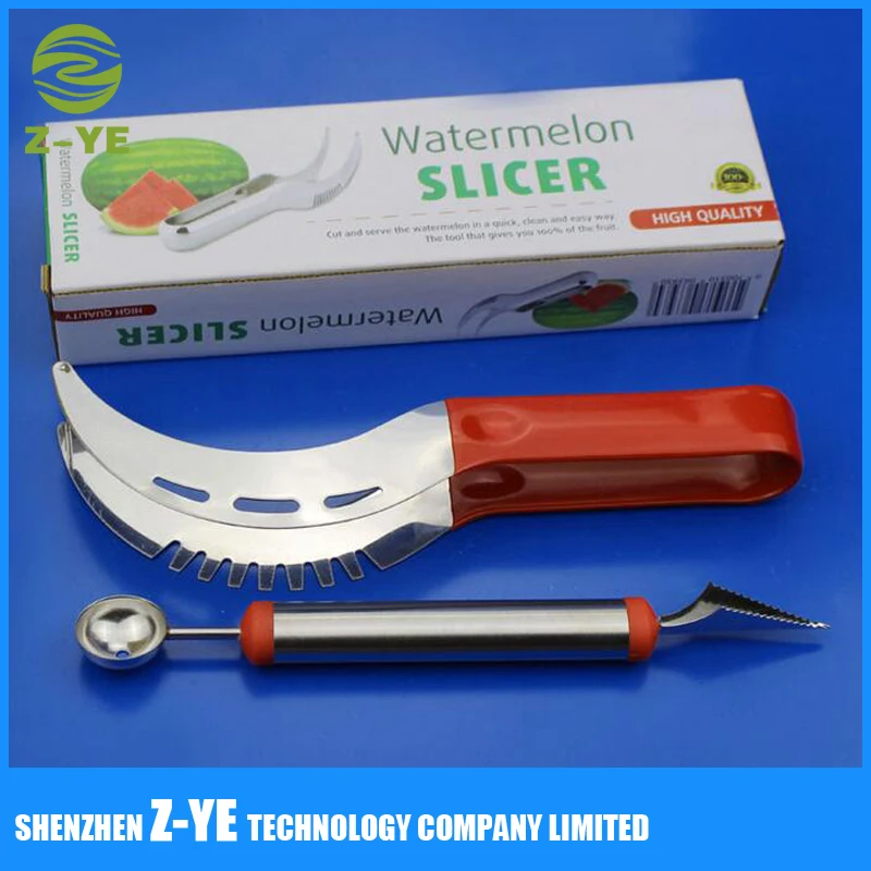 3 In 1 Stainless Steel Watermelon Cutter Fruit Carving Tools