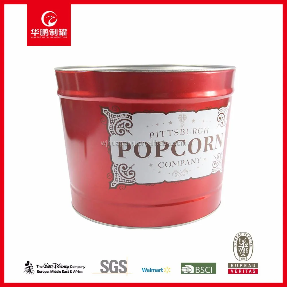 2 Gallon Popcorn Packing Tins/metal Popcorn Tin Box/ Metal Popcorn