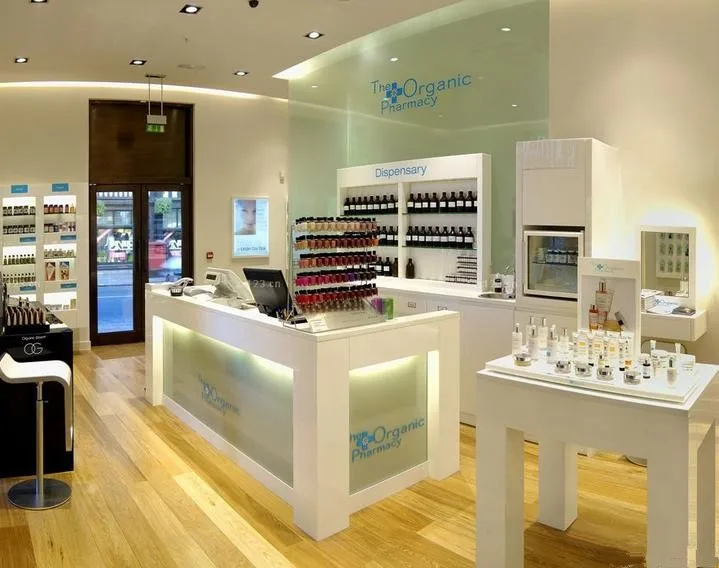 Wood Display Counter And Furniture For Skin Care Store Cosmetics Shop