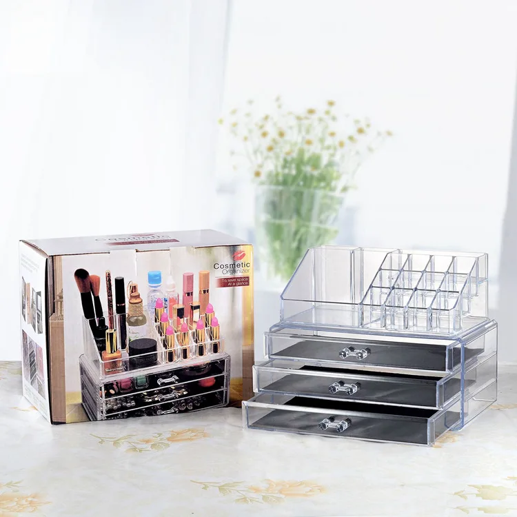 Organisateur de boîte de rangement cosmétique - Compartiments pour organiser et ranger votre maquillage et vos accessoires cosmétiques.