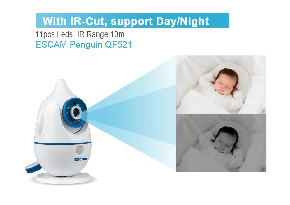 NetWork Technology and IP Camera Type P2P IP Webcam ESCAM QF521