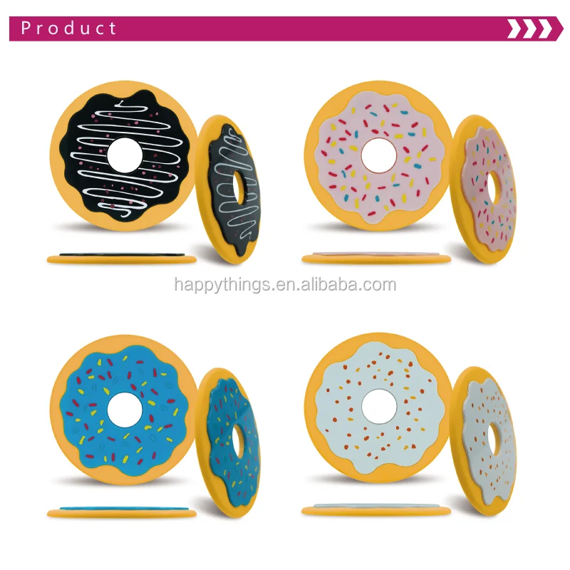 Factory Direct Novelty Donut Style Abs Plastic 4pcs Of Coasters For