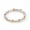 Fashion 925 silver jewelry double color design style cz ring