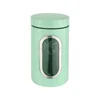 Airtight Tea Coffee Sugar Flour Canisters Colorful Stainless Steel and Glass Kitchen Canisters with Window