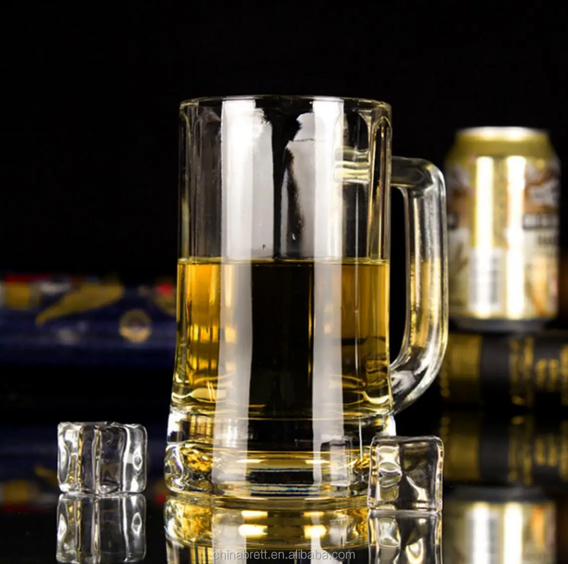 Crystal Glassware Manufacture 340ml German Beer Glass With Handle