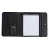 Professional Leather Tri fold Padfolio File Folders with Calculator