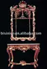 Gold plated console table,French console and mirror,Classical furniture
