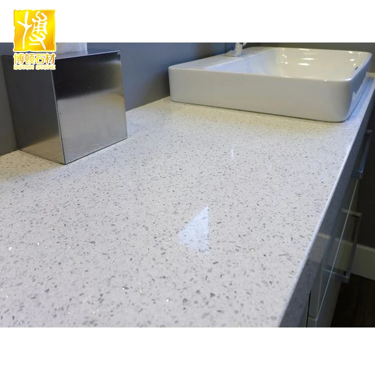 Sparkling White Quartz Stone For Kitchen Countertop View White