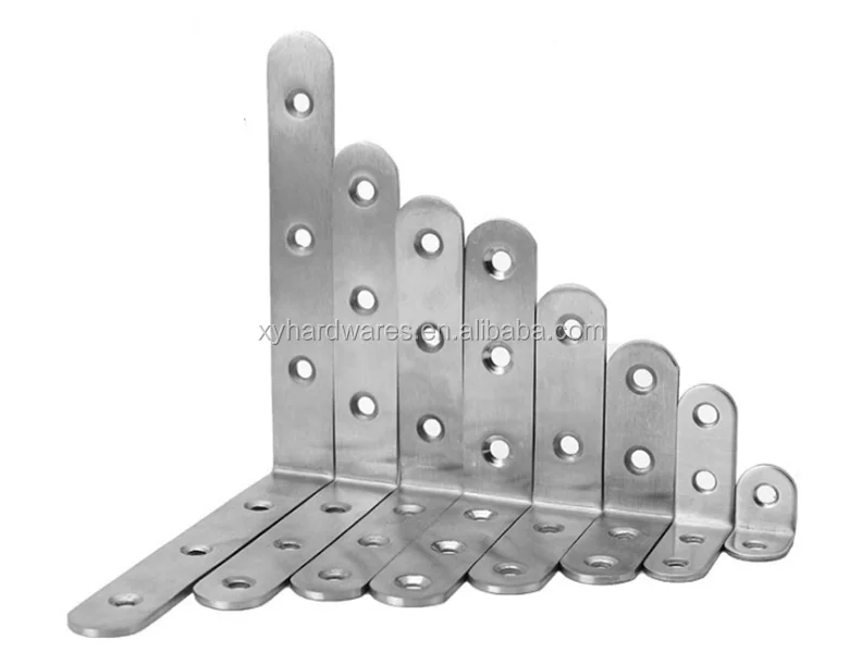 Soportes de acero galvanizado de 90 grados en ángulo recto Soportes de soporte para estante galvanizado para fijación de muebles 10 agujeros Tirantes de esquina en forma de L paquete de 2 