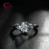 PLW0805R forever one moissanite 2carat flower setting 18k white gold ring women anniversary gift