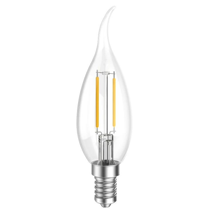 CE from TUV 220vac 120lm/w E14 base Clear Glass 5W LED filament bulbs F35 B35