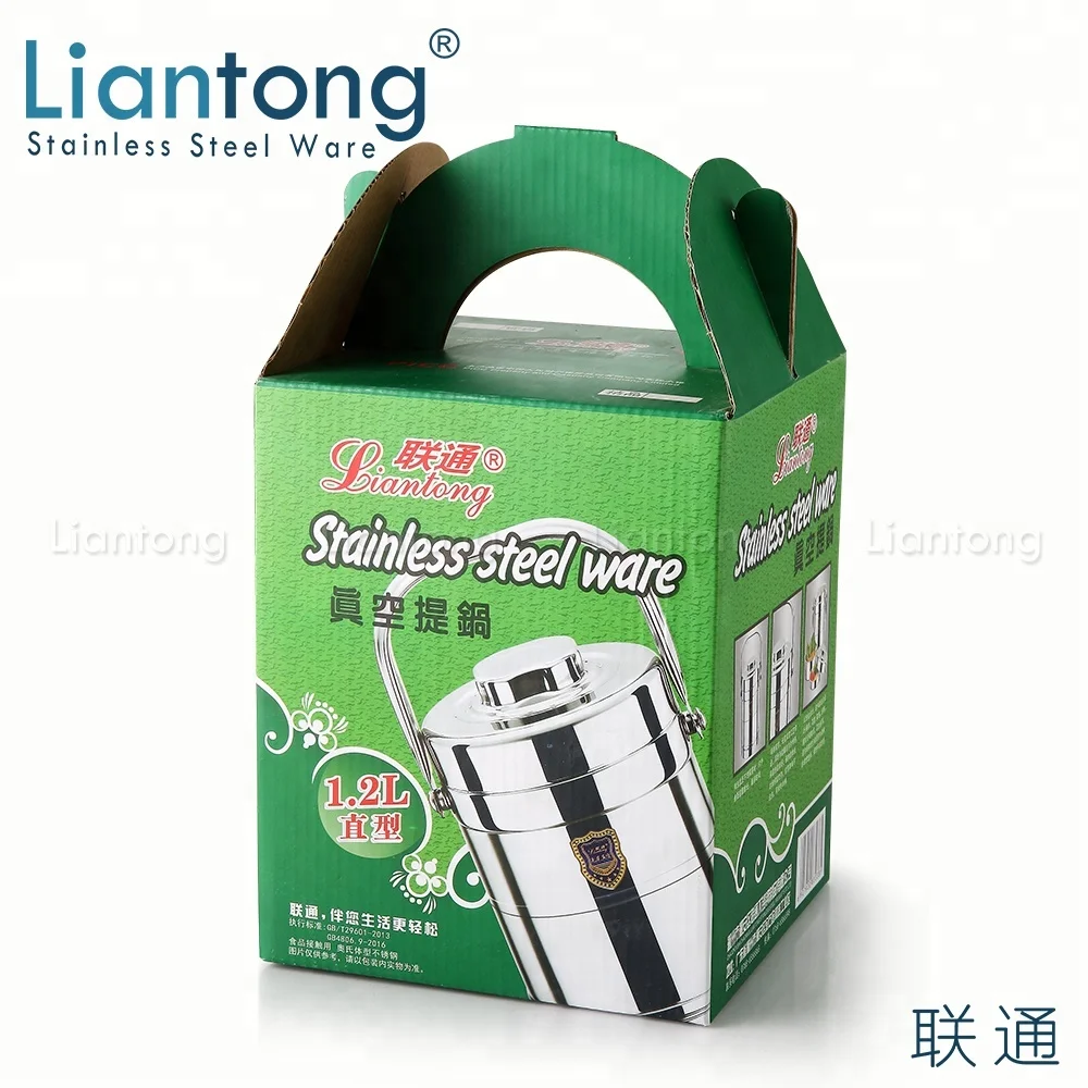 
Liantong 1.2L 1.4L 1.6L 1.8L 2.0L stainless steel portable insulated thermal vacuum food container bento box carrier 