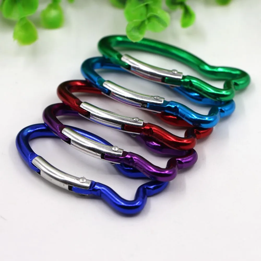 Factory Wholesale Aluminum Fancy Animal Fish Shaped Spring Carabiner