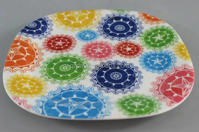 Star Print Square Mealmine Dinner Plate